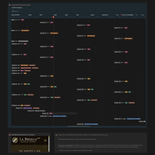 Calendario Fiscal 2024 - Modelos y Cronograma con alarmas - Imagen 2